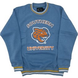Tones of Melanin Men's Southern University Jaguars Columbia Blue Yardfest Crew Neck Pullover Sweatshirt