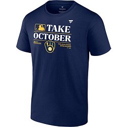 MLB Men's 2023 Postseason "Take October" Milwaukee Brewers Locker Room T-Shirt