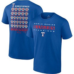 MLB Men's 2023 World Series Champions Texas Rangers Jersey Roster T-Shirt
