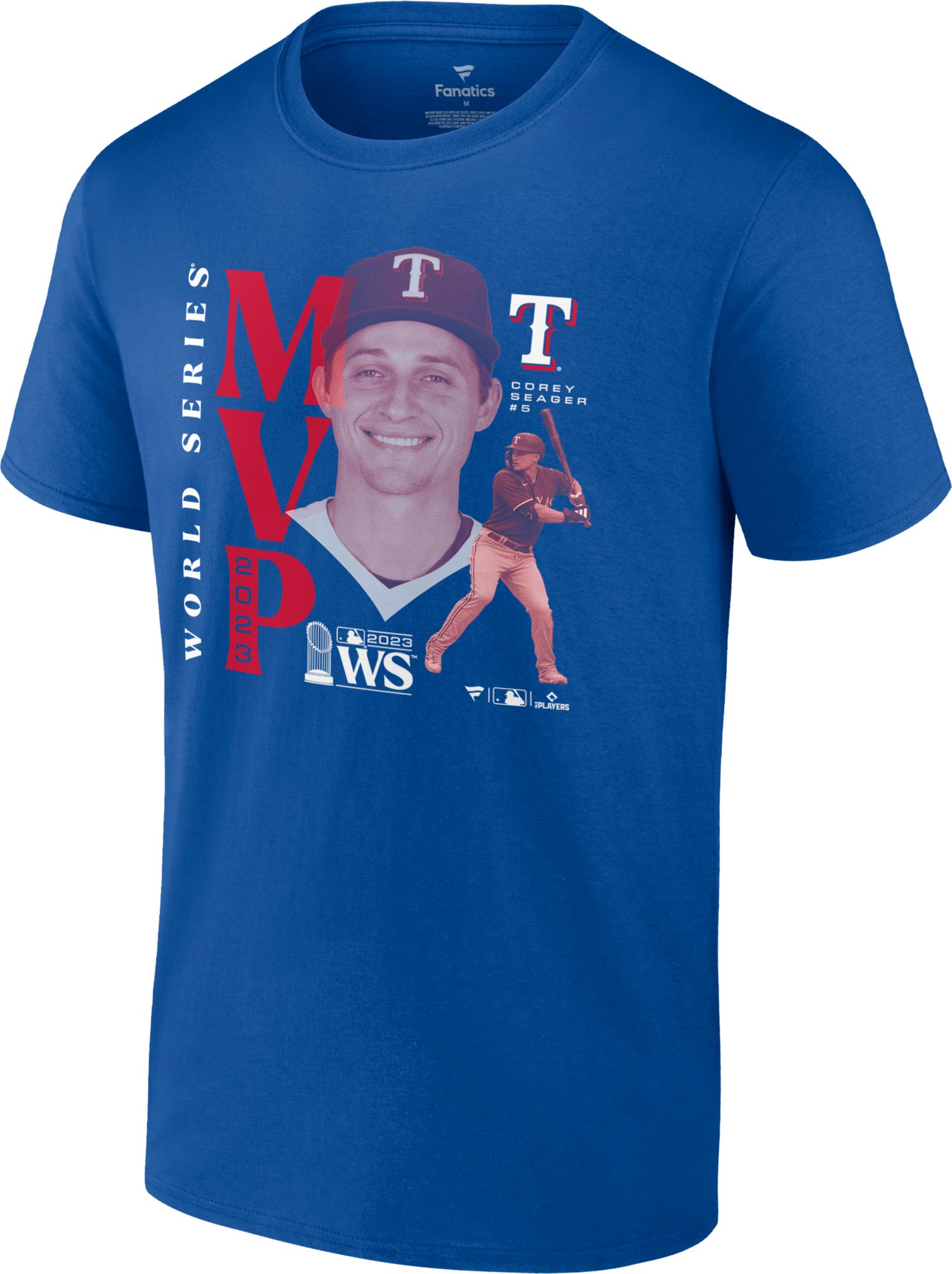 MLB Men's 2023 World Series Champions Texas Rangers Corey Seager #5 MVP T-Shirt