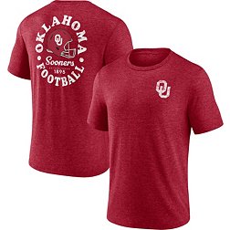 NCAA Men's Oklahoma Sooners Crimson Old School Football Tri-Blend T-Shirt