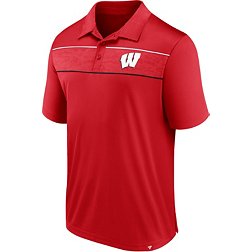 NCAA Men's Wisconsin Badgers Red Defender Embossed Polo