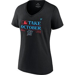MLB Women's 2023 Postseason "Take October" Miami Marlins Locker Room T-Shirt
