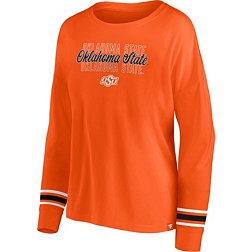 NCAA Women's Oklahoma State Cowboys Orange Triple Stripe Long Sleeve T-Shirt