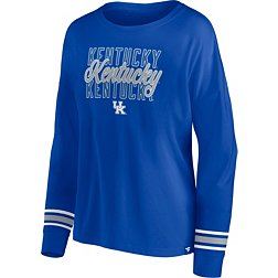 NCAA Women's Kentucky Wildcats Blue Triple Stripe Long Sleeve T-Shirt