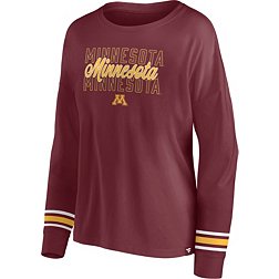NCAA Women's Minnesota Golden Gophers Maroon Triple Stripe Long Sleeve T-Shirt