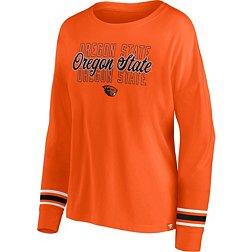 NCAA Women's Oregon State Beavers Orange Triple Stripe Long Sleeve T-Shirt