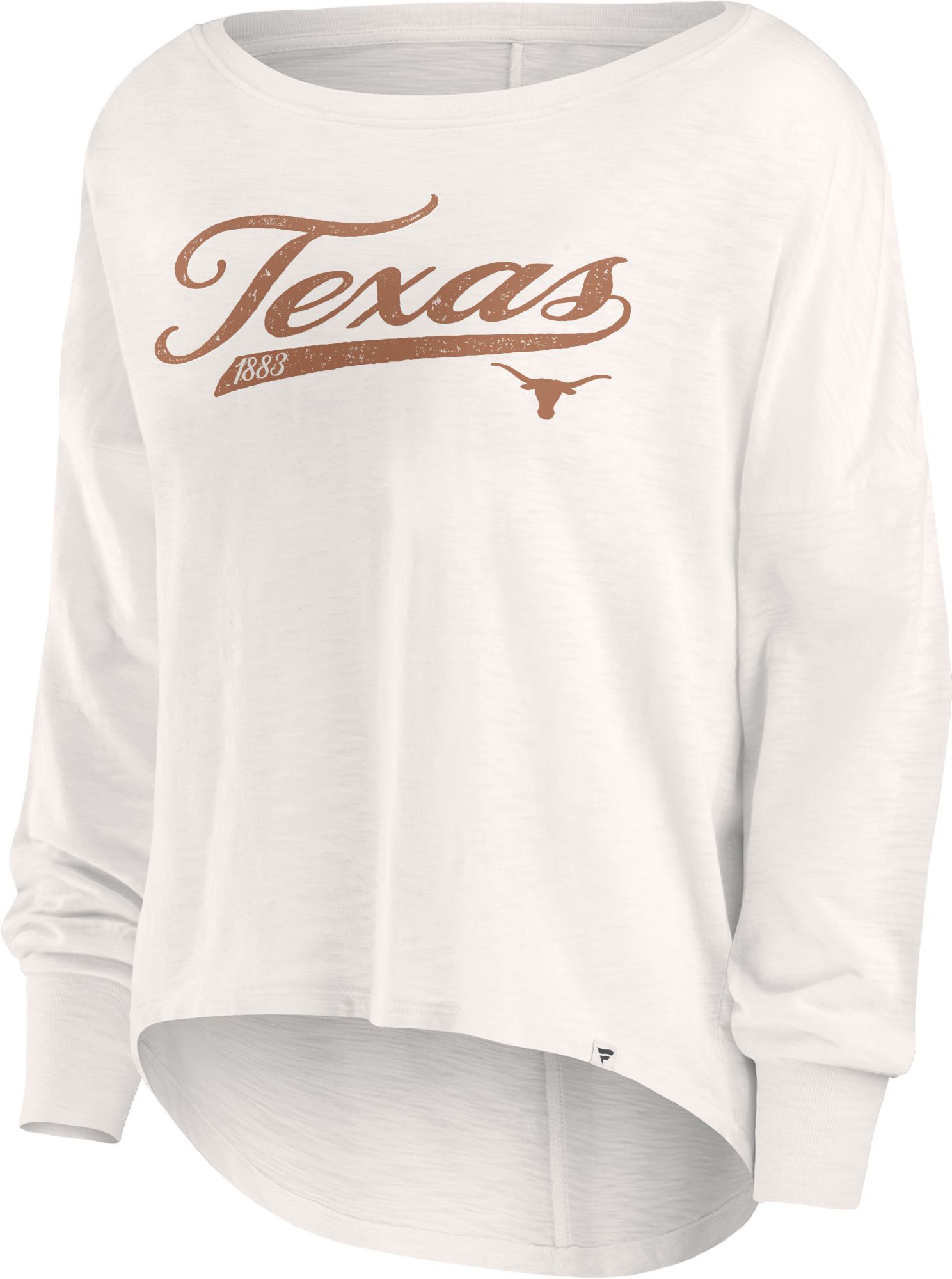 NCAA Women's Texas Longhorns White Script Heritage Slub Long Sleeve T-Shirt