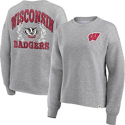 NCAA Women's Wisconsin Badgers Grey Heritage Crew Neck Sweatshirt