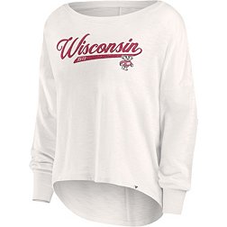 NCAA Women's Wisconsin Badgers White Script Heritage Slub Long Sleeve T-Shirt