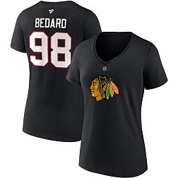 NHL Women's Chicago Blackhawks Connor Bedard #98 Black T-Shirt