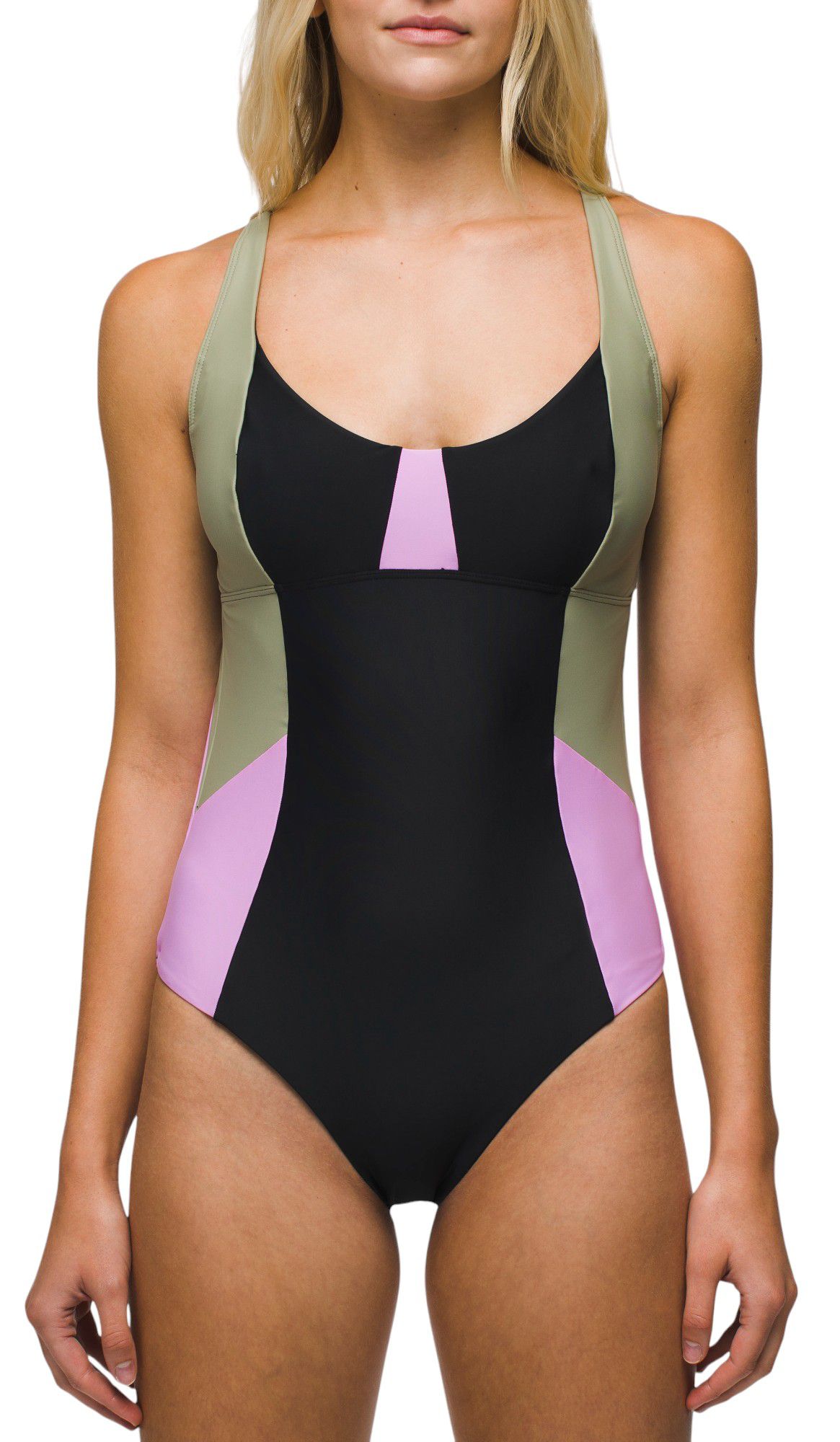 Photos - Swimwear Prana Women's Tulum One Piece Swimsuit, Small, Black Color Block 23PRAWTLM 