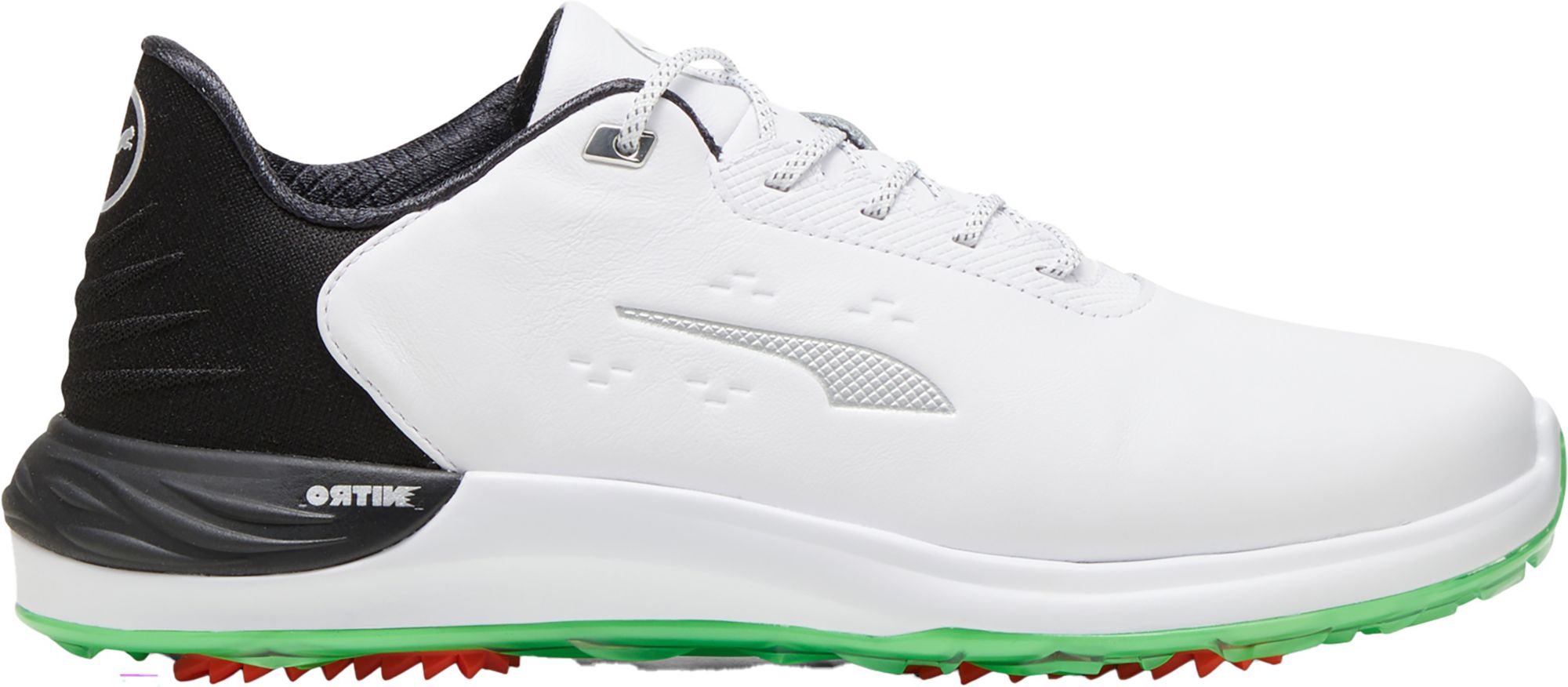 PUMA Men's Phantomcat Nitro Golf Shoes, Size 8, White/Black/Green