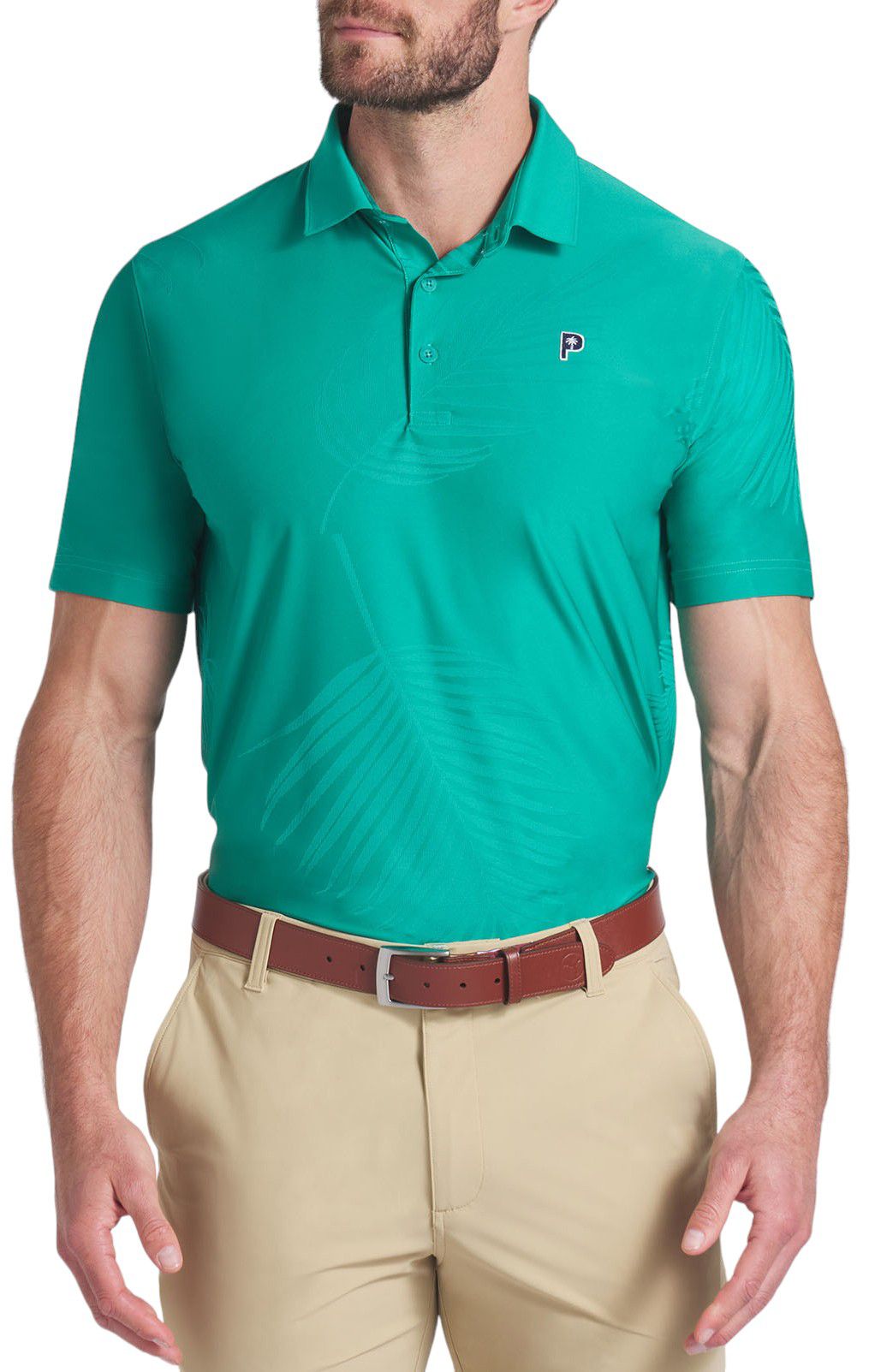 PUMA X PTC Men's Jacquard Short Sleeve Golf Polo