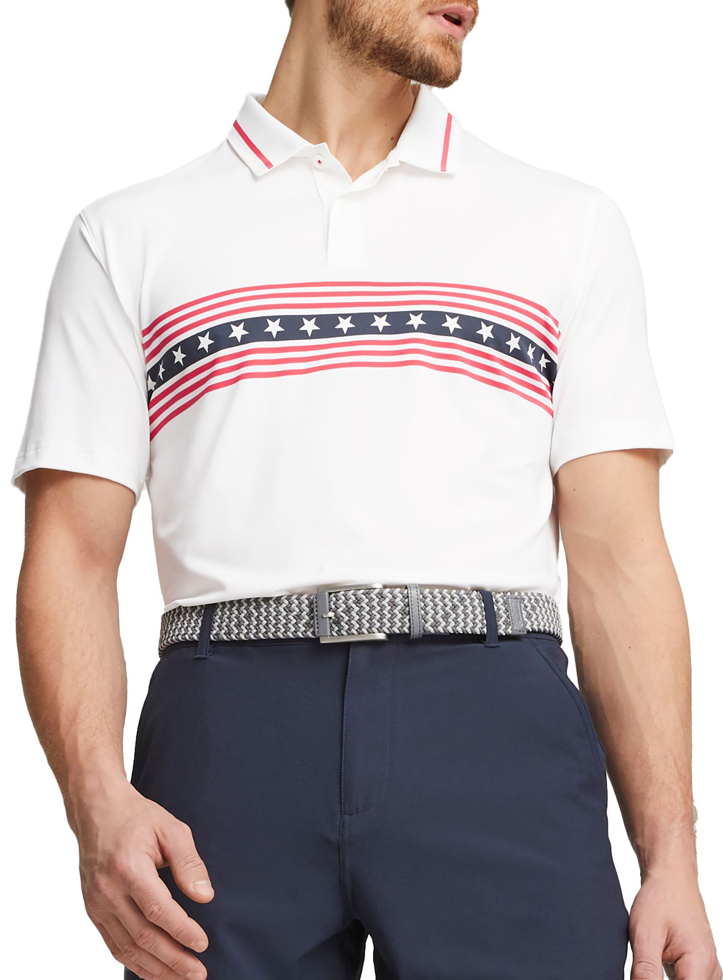 PUMA Men's Volition Freedom Stripe Golf Polo