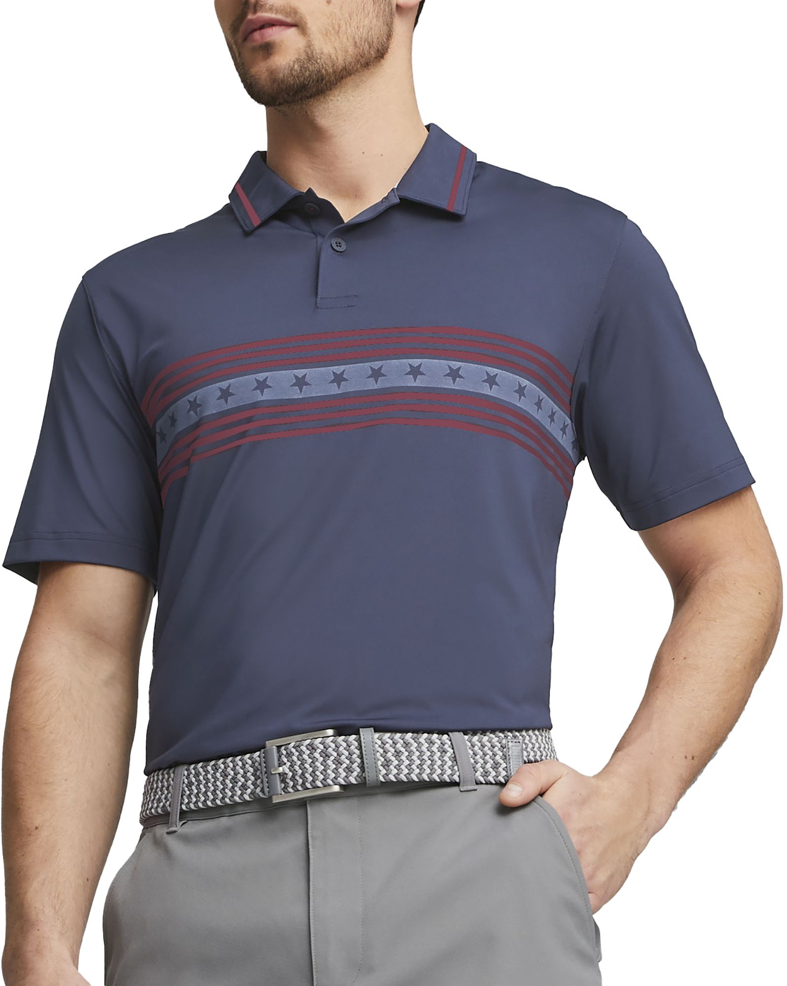 PUMA Men's Volition Freedom Stripe Golf Polo
