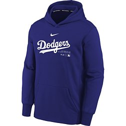 MLB Team Apparel Youth Los Angeles Dodgers Royal Practice Graphic Pullover Hoodie