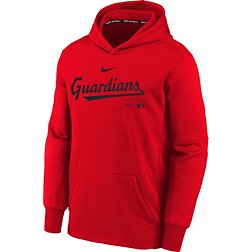 MLB Team Apparel Youth Cleveland Guardians Red Practice Graphic Pullover Hoodie