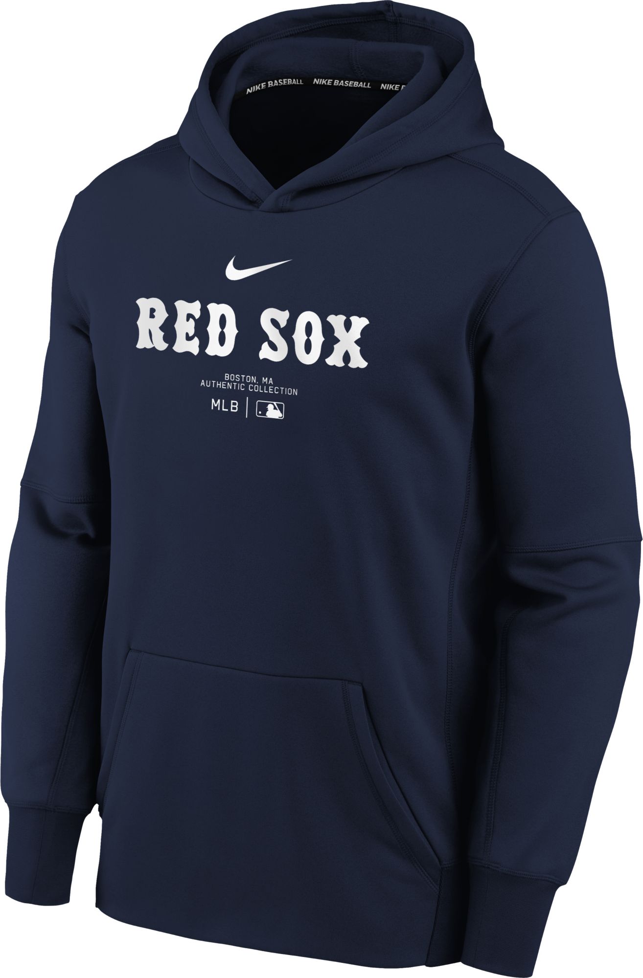 MLB Team Apparel Youth Boston Red Sox Navy Practice Graphic Pullover Hoodie