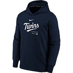 MLB Team Apparel Youth Minnesota Twins Blue Practice Graphic Pullover Hoodie