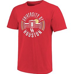 Image One Adult Houston Cougars Red Color Circles T-Shirt