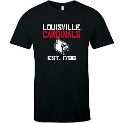 Image One Adult Louisville Cardinals Black Stack T-Shirt