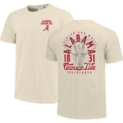 Image One Men's Alabama Crimson Tide Ivory Mascot Local T-Shirt