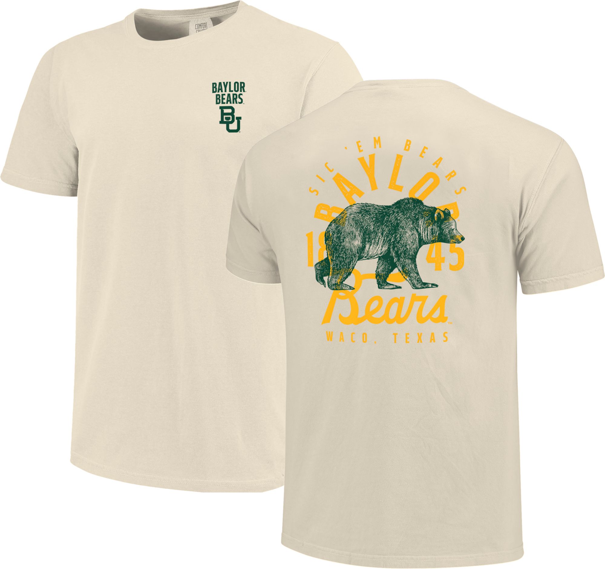 Image One Men's Baylor Bears Ivory Mascot Local T-Shirt
