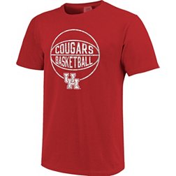 Image One Men's Houston Cougars Red Grunge Basketball T-Shirt