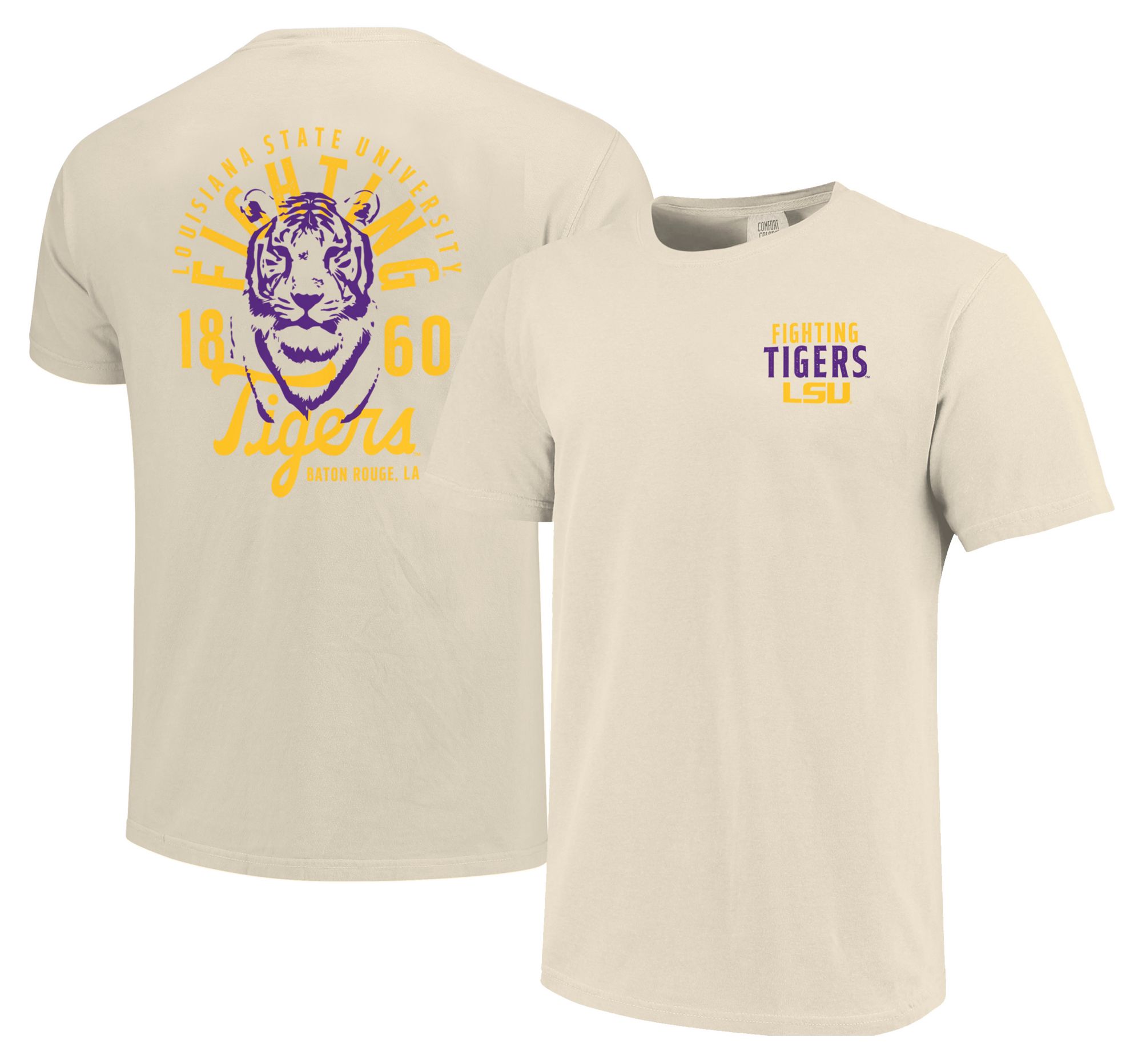 Image One Men's LSU Tigers Ivory Mascot Local T-Shirt