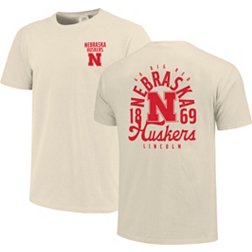 Image One Men's Nebraska Cornhuskers Ivory Mascot Local T-Shirt