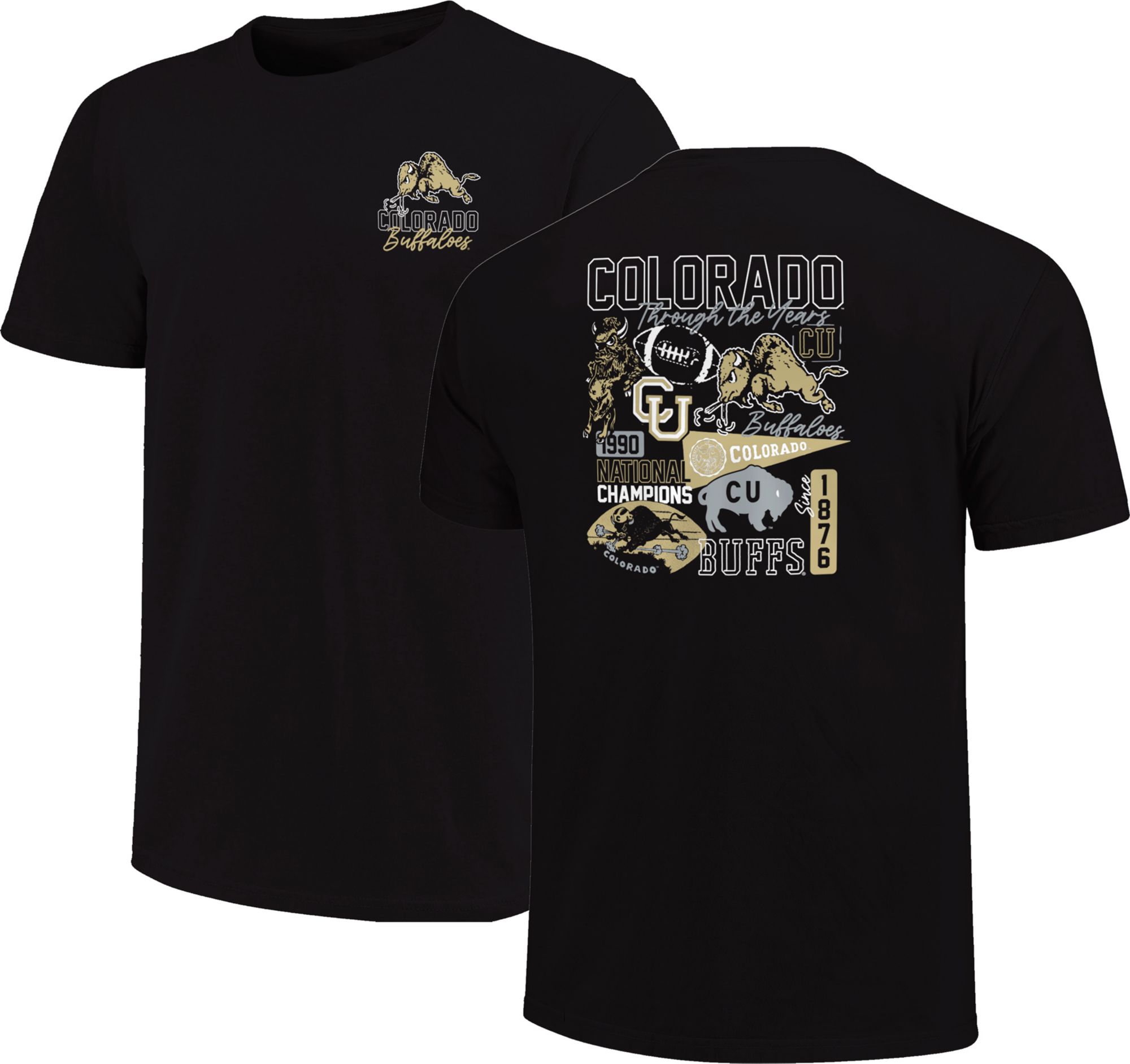 Image One Adult Colorado Buffaloes Black The Years T-Shirt