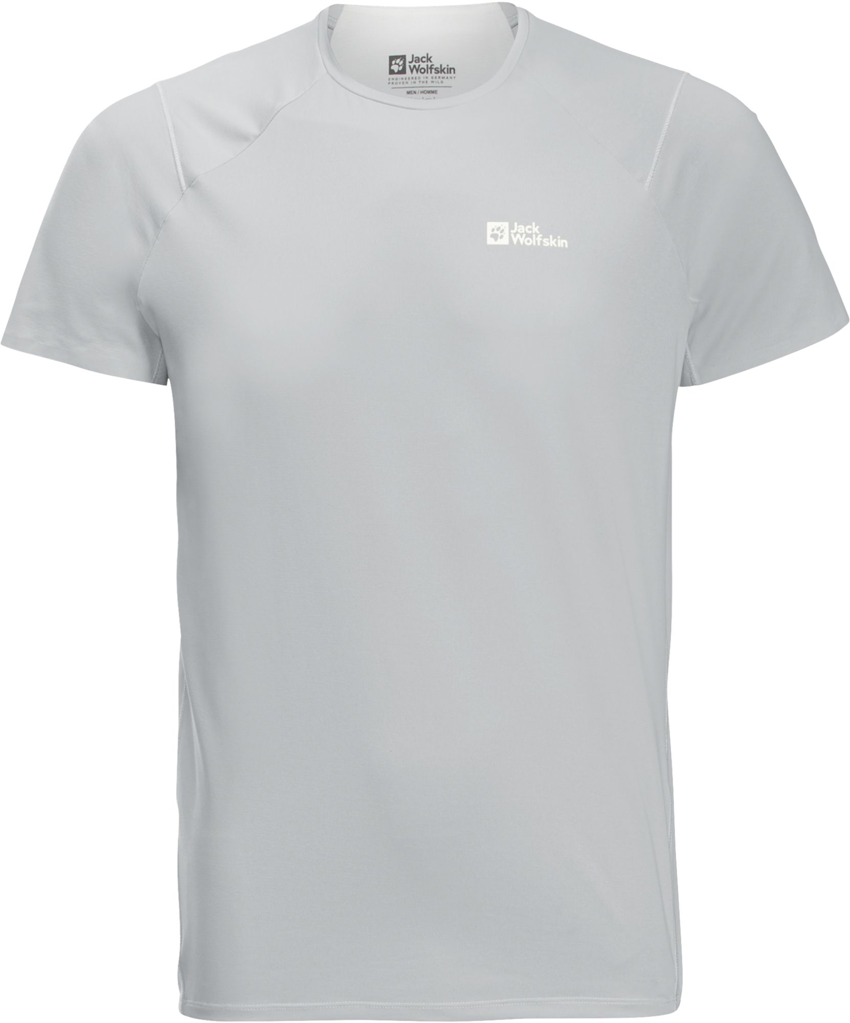 Jack Wolfskin Men's Prelight Chill Tee, Medium, Cool Grey