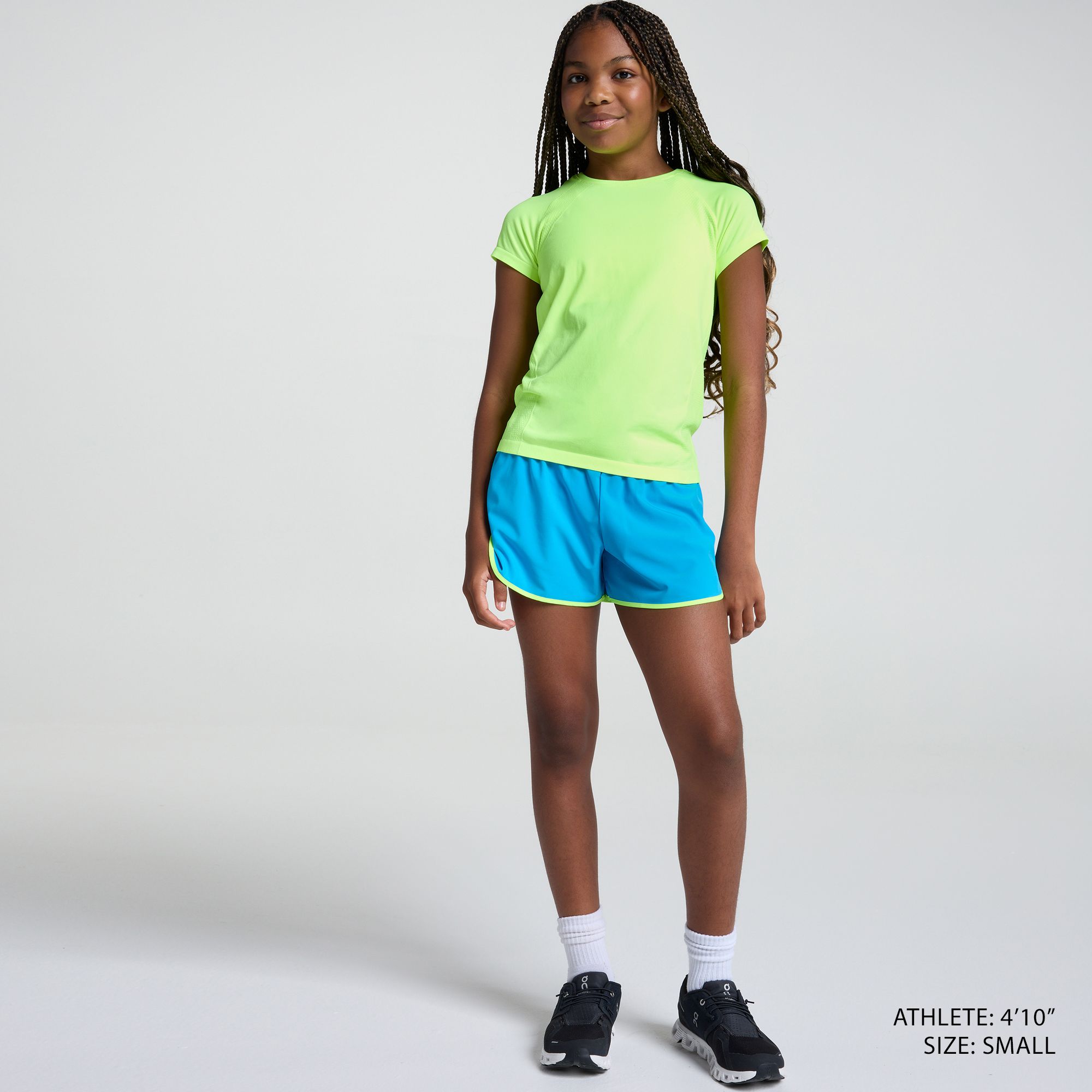 DSG Girls' Movement Seamless Short Sleeve T-Shirt, XL, Hi Vis Yellow