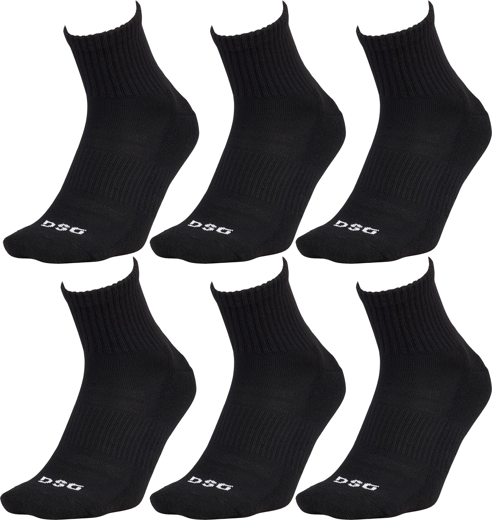 DSG Quarter Crew Socks – 6 Pack Black thumbnail