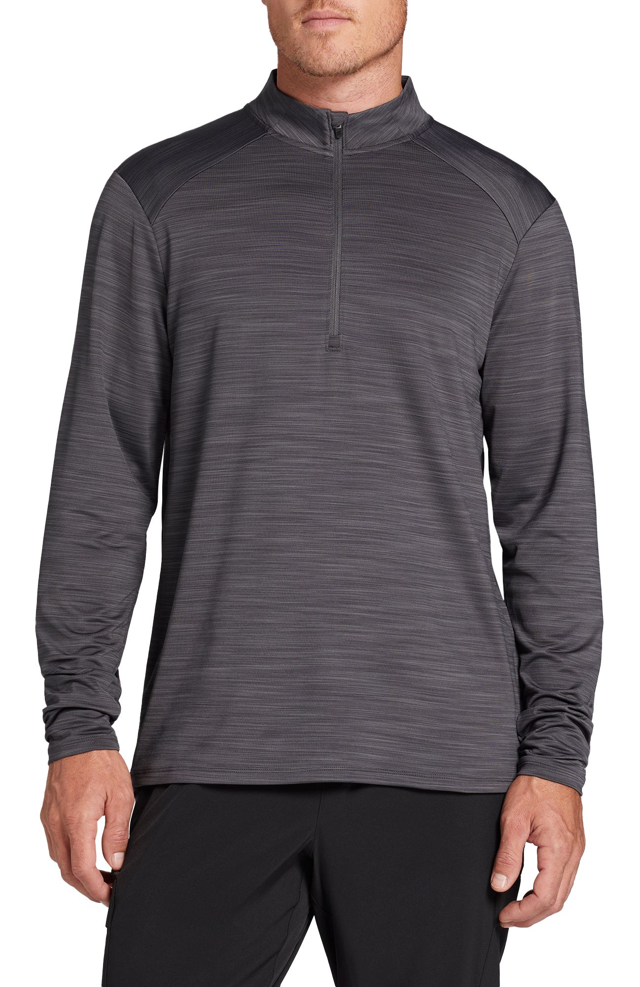 DSG Men's Movement 1/4 Zip Long Sleeve Shirt, XXL, Dark Gray Single Dye