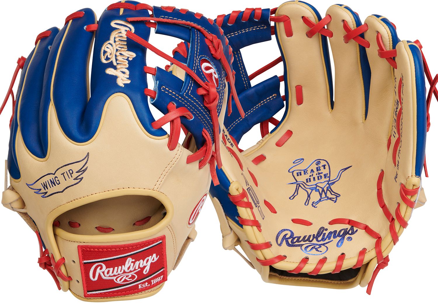 Rawlings 11.5″ HOH R2G Series Glove 2024, Camel/Blue