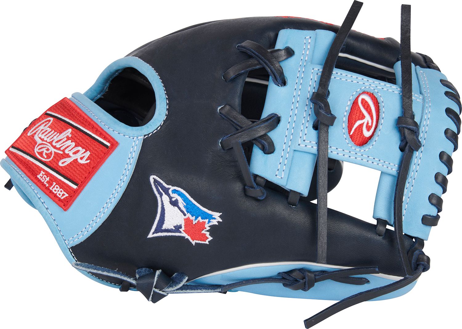 Rawlings 11.5” Toronto Blue Jays HOH Series Glove, Navy/Columbia Blue