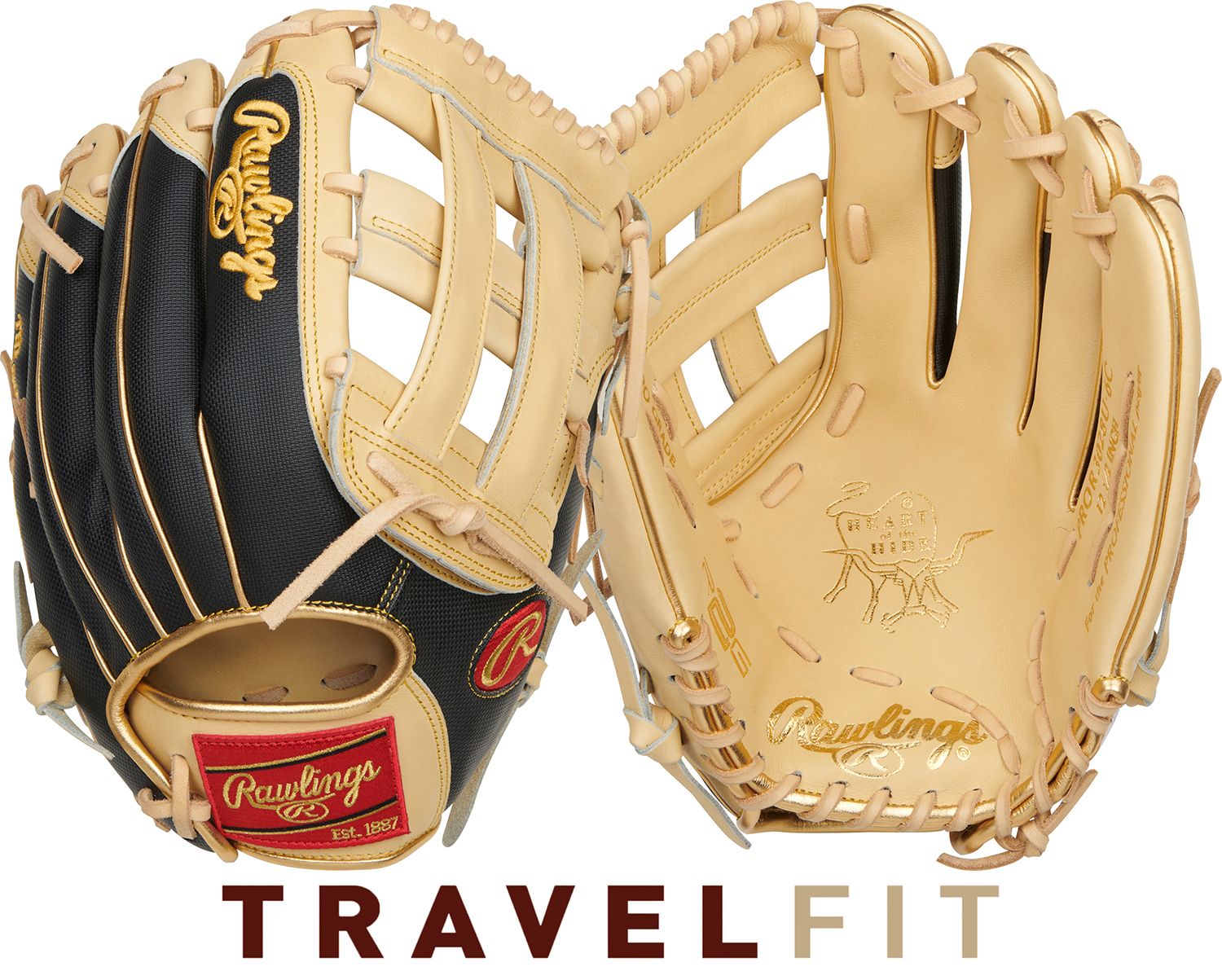 Rawlings 12.5” HOH R2G ContoUR Fit Series Glove, Camel/Black