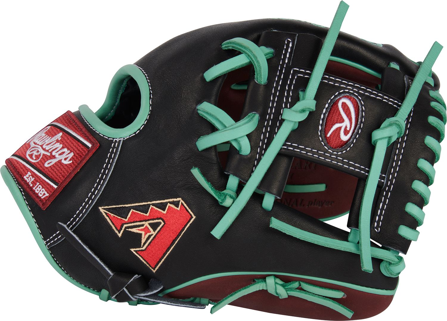 Rawlings 11.5” Arizona Diamondbacks HOH Series Glove, Sherry/Black/Mint