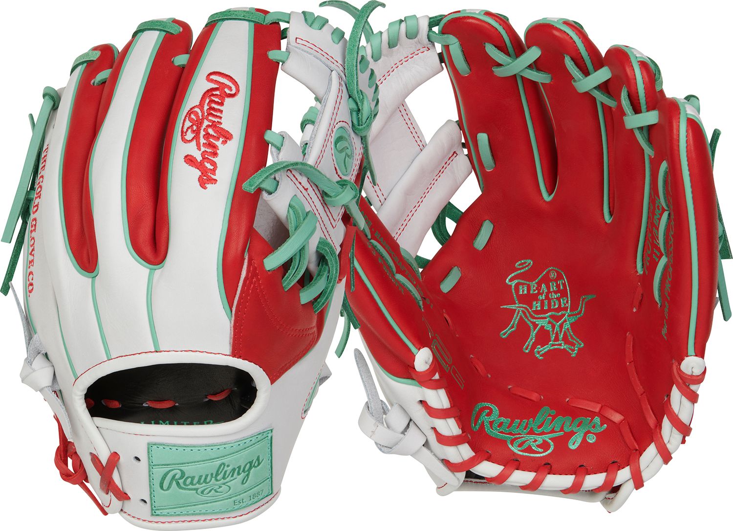 Rawlings 11.5” HOH Limited Edition Series Glove, Scarlet/Mint