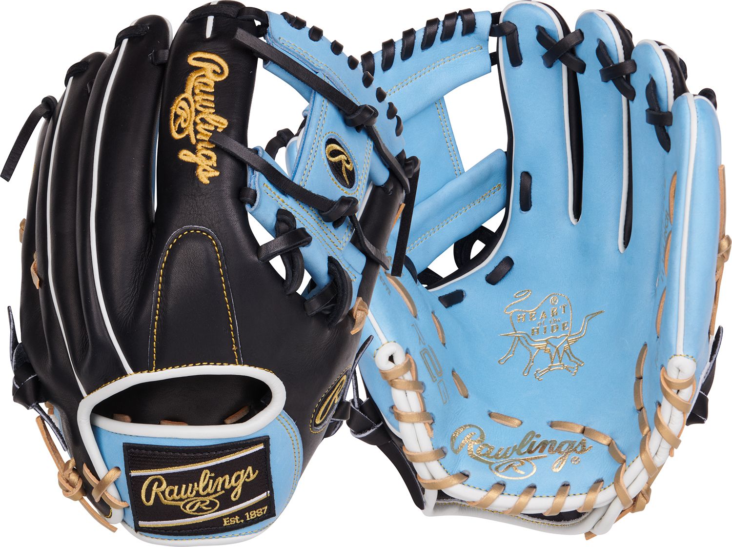 Rawlings 11.75″ HOH R2G Series Glove 2024, Columbia Blue/Black