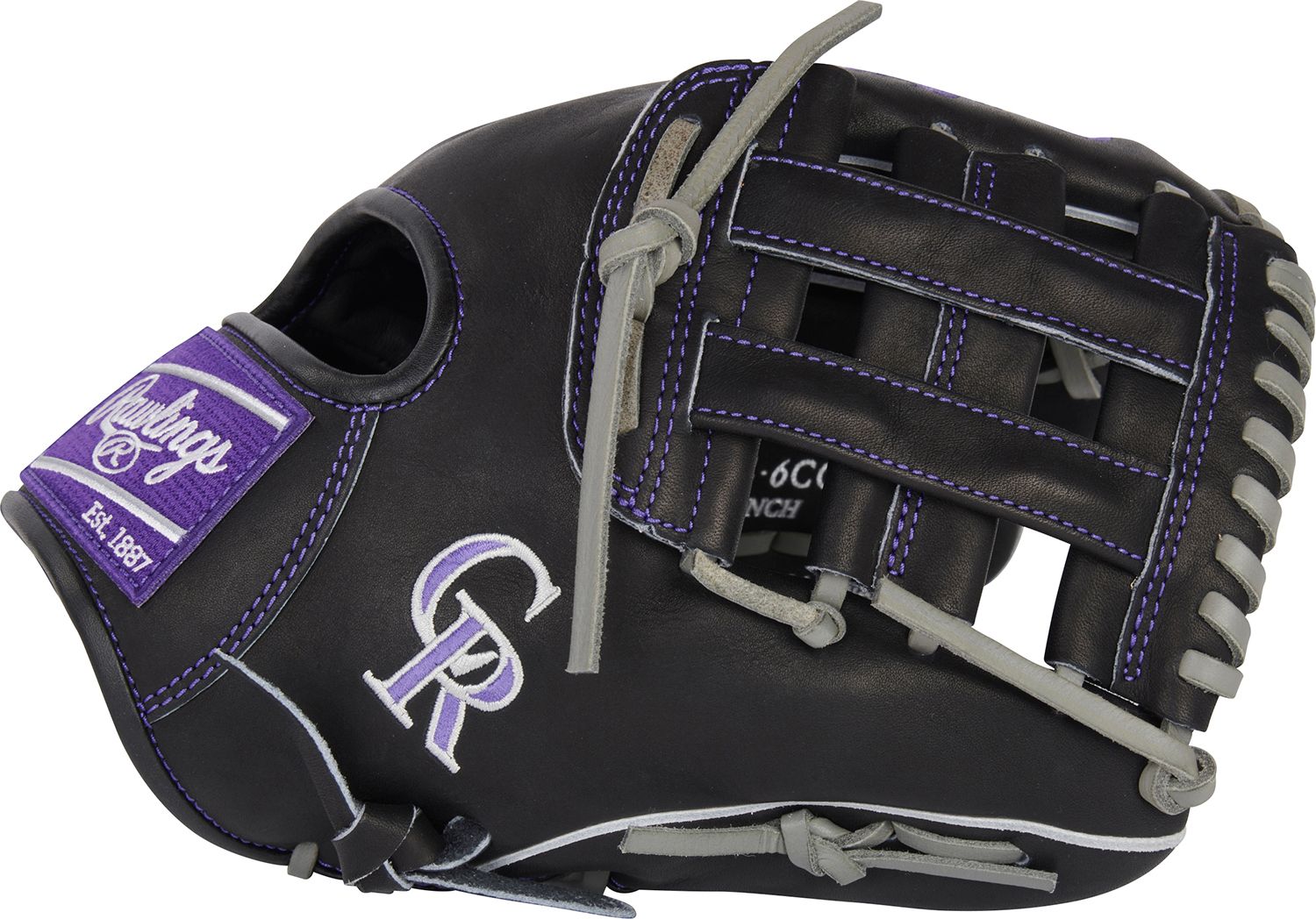 Rawlings 11.5” Colorado Rockies HOH Series Glove, Black/Grey