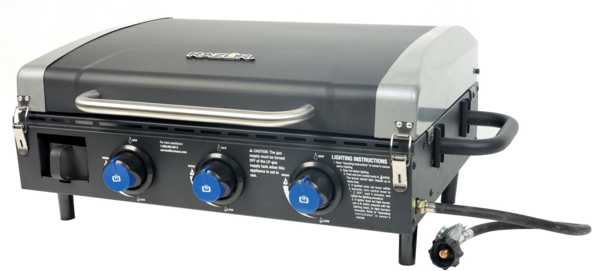 Razor 3 Burner Portable Griddle with Lid