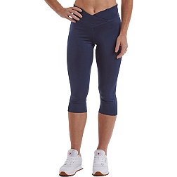 Buy COOrun Women's High Waisted Yoga Pants with Back Pocket Running Capris  Pants, Navy Blue S at