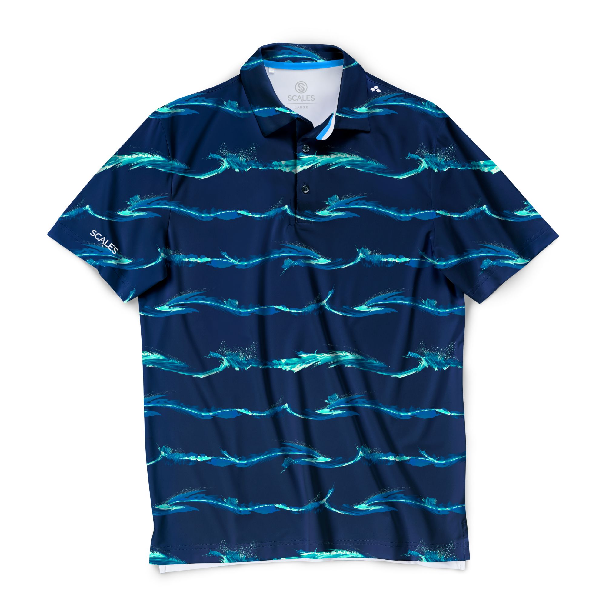 SCALES Men's Marlin Strike Golf Polo