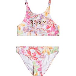 Roxy Girls' Tropical Time Crop Top Swim Set