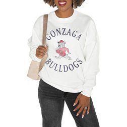 Gameday Couture Gonzaga Bulldogs White Play On Crew Pullover Sweatshirt