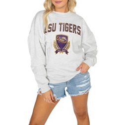 Gameday Couture LSU Tigers White Sequin Crew Pullover Sweatshirt