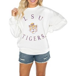 Gameday Couture LSU Tigers White Play On Crew Pullover Sweatshirt